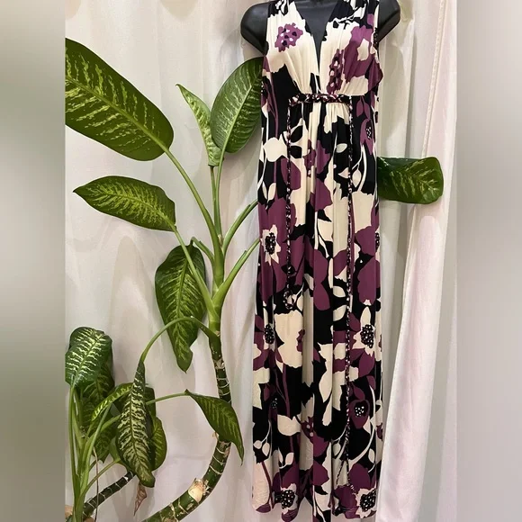 Olian | Dresses | Olian Womens Print Empire Waist Maternity Maxi Dress  Black Sz Small | Poshmark